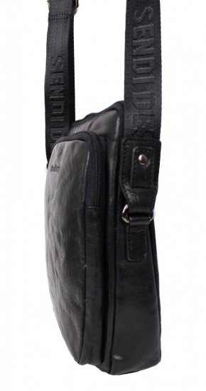 Pánská kožená taška přes rameno Tibor černá 2