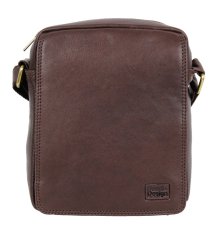 Pánská kožená taška přes rameno  MARK 2 hnědá - přední strana