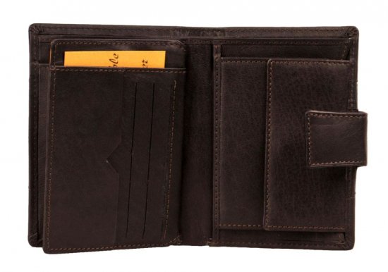 Pánská kožená peněženka V-299 tmavě hnědá