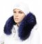 Fur trim on the hood - plum blue raccoon collar M 29/4 (65 cm)