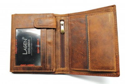 Pánská kožená peněženka V-228/V hnědá 2