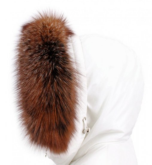 Kožešinový lem na kapuci - límec liška snowtop black ginger LG 02/1 (65 cm) 2