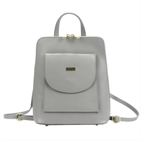 Kožený batoh MiaMore Timea šedý