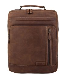 Kožený batoh na notebook UNISEX 28278 hnědý - přední strana Kožený batoh na notebook UNISEX 28278 hnědý - přední strana