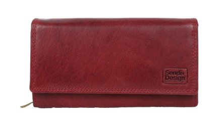 Dámska kožená peňaženka B-D204 RFID červená - predná strana