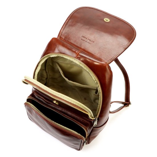Kožený batoh Jordan hnědý - vnitřní vybavení Kožený batoh Jordan hnědý - vnitřní vybavení