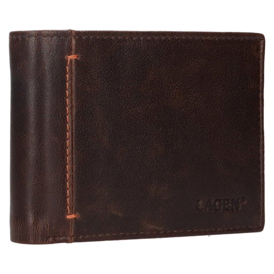 Pánská kožená peněženka 212519 coffee - přední strana z boku