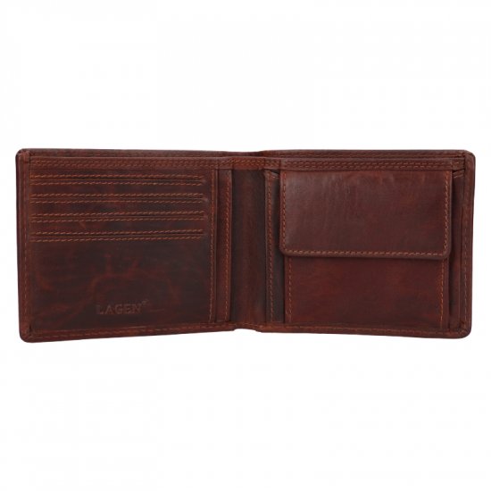 Pánska kožená peňaženka 266-3701/M lebka - hnedá 2