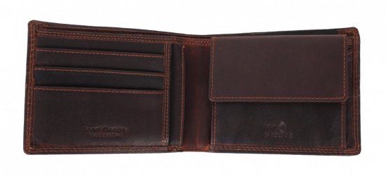 Pánská kožená peněženka D-2614 RFID hnědá 2