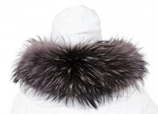 Fur trim on the hood - raccoon collar graphite M 37/4 (60 cm) 2
