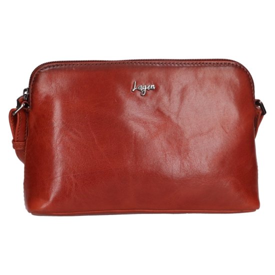 Dámská kožená kabelka LGB 2022 koňak - přední strana