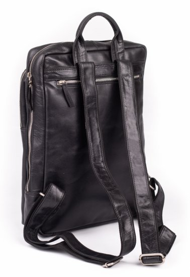 Kožený batoh 2106 čierny - zadný pohľad