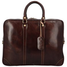 Kožená taška na notebook Fabian choco hnědá