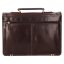 Pánská kožená aktovka 22079/T tm. hnědá - zadní zipová kapsa