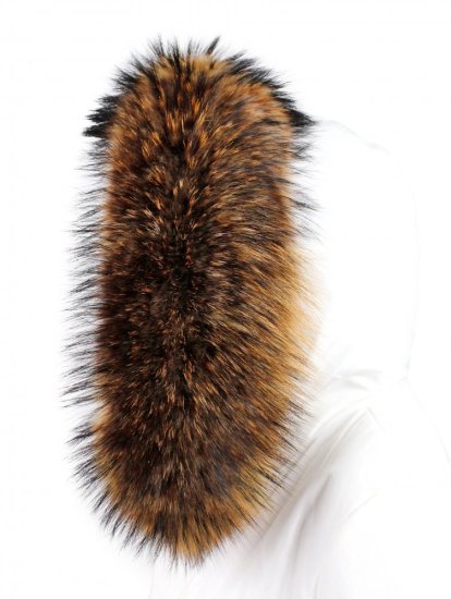 Kožešinový lem na kapuci - límec mývalovec snowtop melír hnědo - béžový M 33/14 (75 cm) 2