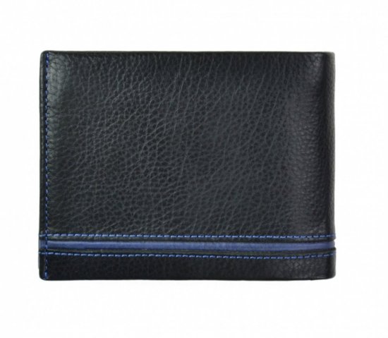 Pánska kožená peňaženka 27531152007 čierna - modrá 1