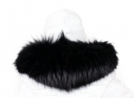 Fur trim on the hood - black raccoon collar M 58/11 (68 cm) 2