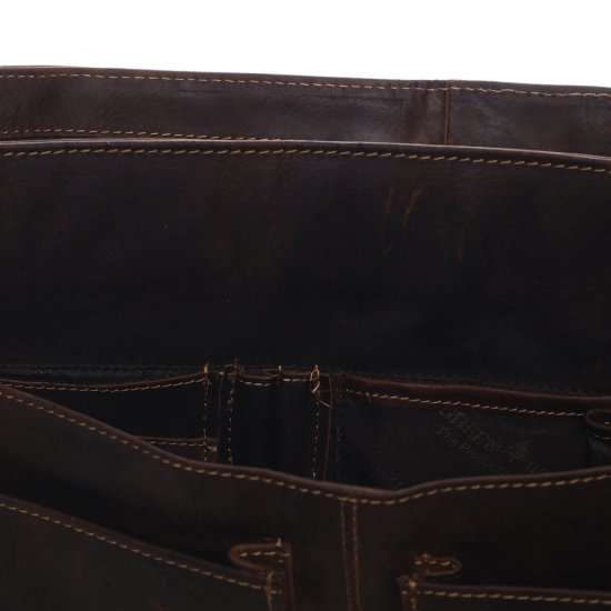 Pánská kožená taška přes rameno Apollo tm. hnědá - vnitřní vybavení 3 Pánská kožená taška přes rameno Apollo tm. hnědá - vnitřní vybavení 3