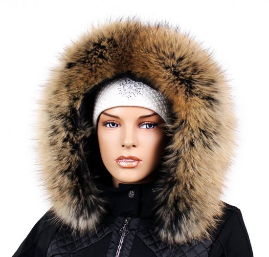 Kožešinový lem na kapuci - límec mývalovec snowtop M 35/73 (75 cm) 2