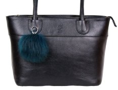 Kožušinový prívesok ku kabelke medvedíkovec tyrkys tmavý