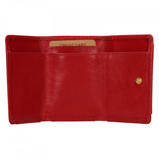 Dámska malá kožená peňaženka W 22030 (malá peňaženka) červená 2