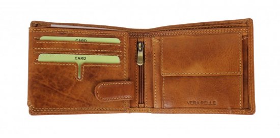 Pánská kožená peněženka 2104W Moto koňak 2