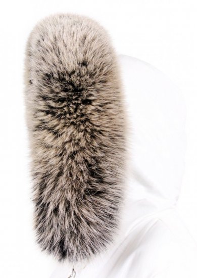 Fur trim on the hood - fox collar snowtop black-beige L 18 (65 cm) 1