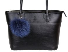 Kožušinový prívesok ku kabelke medvedíkovec snowtop modrý