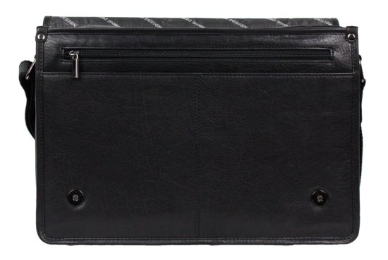 Pánská kožená taška přes rameno MARS černá - pod klopou