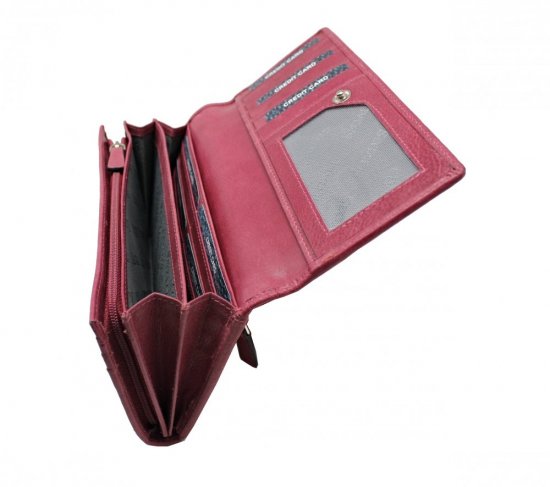 Dámska kožená peňaženka SG-27052 fucsia - vnútorná výbava 02