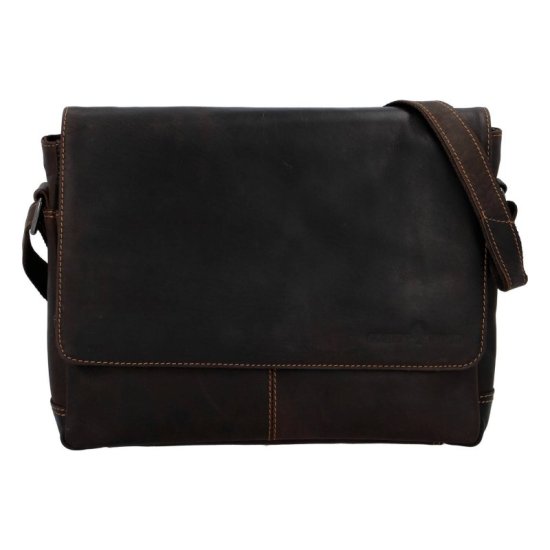 Kožená taška přes rameno UNI Falco hnědá 2
