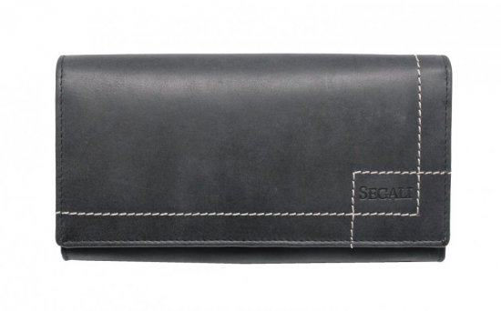 Dámska kožená peňaženka SG-207 čierna - predný pohľad