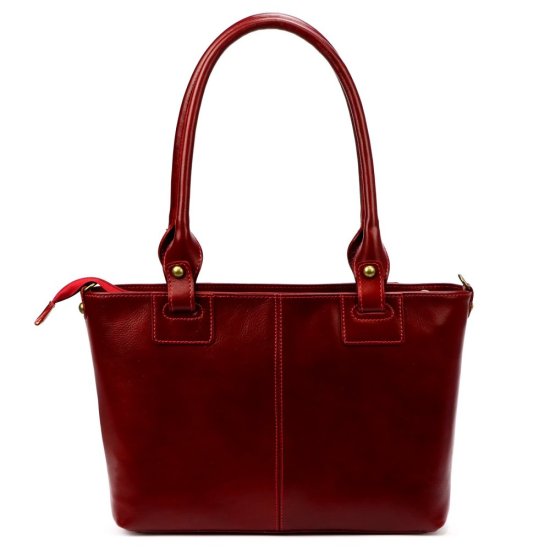 Dámská kožená kabelka Angelika bordo - zadní pohled Dámská kožená kabelka Angelika bordo - zadní pohled