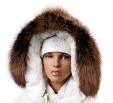 Kožušinový lem na kapucňu - golier líška snowtop black ginger LG 02/2 (63 cm) 1