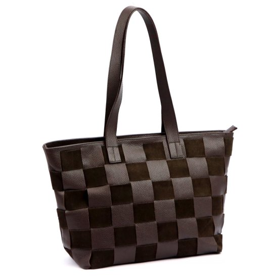 Dámska kožená kabelka FIONA tm. hnedá 3