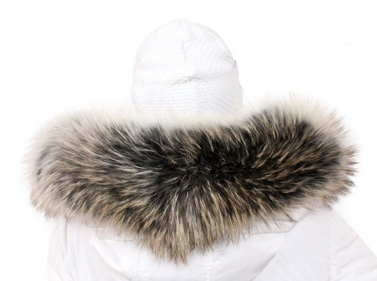 Kožešinový lem na kapuci - límec mývalovec arctic snowtop M 31/8 (70 cm) 2