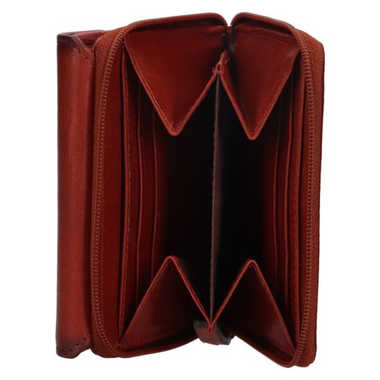 Dámská kožená peněženka LGW 2003D koňak - přihrádka na mince