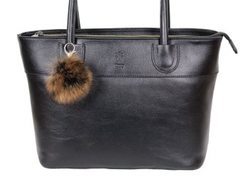 Kožušinový prívesok ku kabelke líška čierno - hnedá