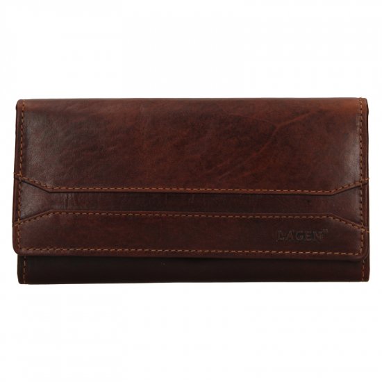 Luxusní dámská kožená peněženka W-22025/M hnědá