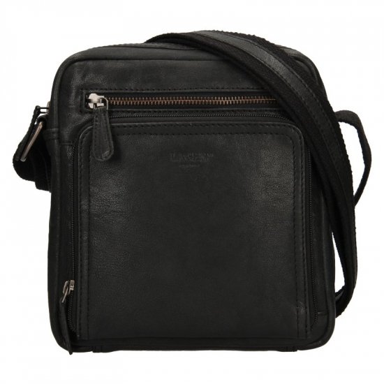 Pánska kožená taška cez rameno BLC/24091/18 čierna