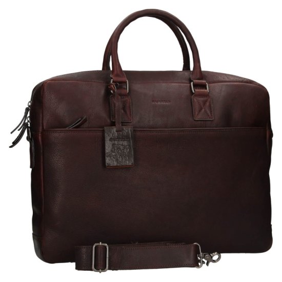 Kožená taška na notebook UNI Burkely Maxbag hnědá 6