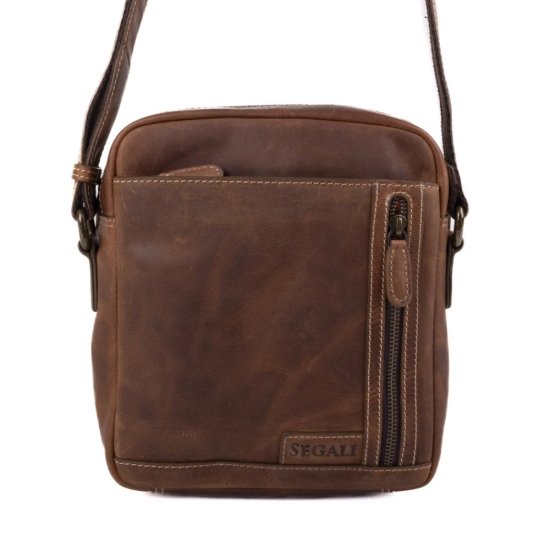 Pánská kožená taška přes rameno 23322 hnědá 2