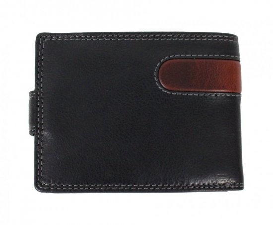 Pánska kožená peňaženka D-B201 RFID čierna 1