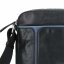 Pánska kožená taška cez rameno 225919  čierna/modrá