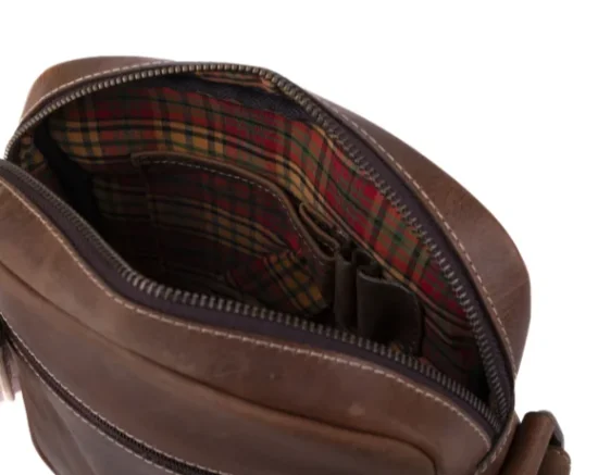 Pánská kožená taška přes rameno 23322 hnědá - vnitřní vybavení 2