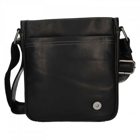 Pánská kožená taška přes rameno BLC/221-1647 černá 8