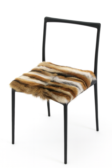 Kožešinový podsedák liška zrzavo - béžová - ilustrační foto 1