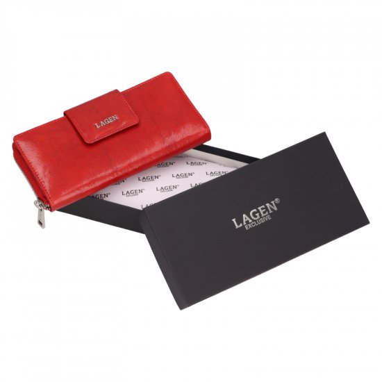 Dámská kožená peněženka LG - 22162 červená - balení