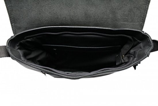 Pánska kožená taška cez rameno Scorteus 1436 čierna pohľad dovnútra
