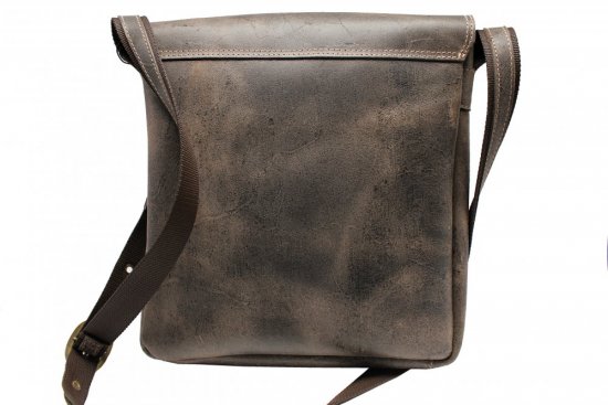 Pánska kožená taška cez rameno Scorteus 1436-1 hnedá pohľad zozadu